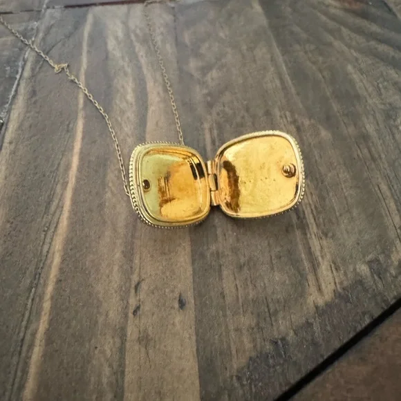 J. Crew Gold Owl Pendant Necklace 24” with Locket - Picture 2 of 5